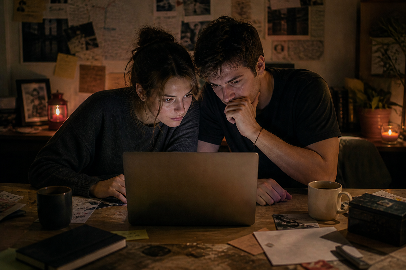 Twee spelers die samen een escape room spelen